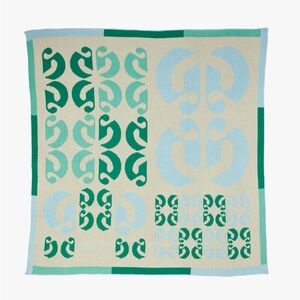 Glossier Green and Blue Patterned Throw Blanket